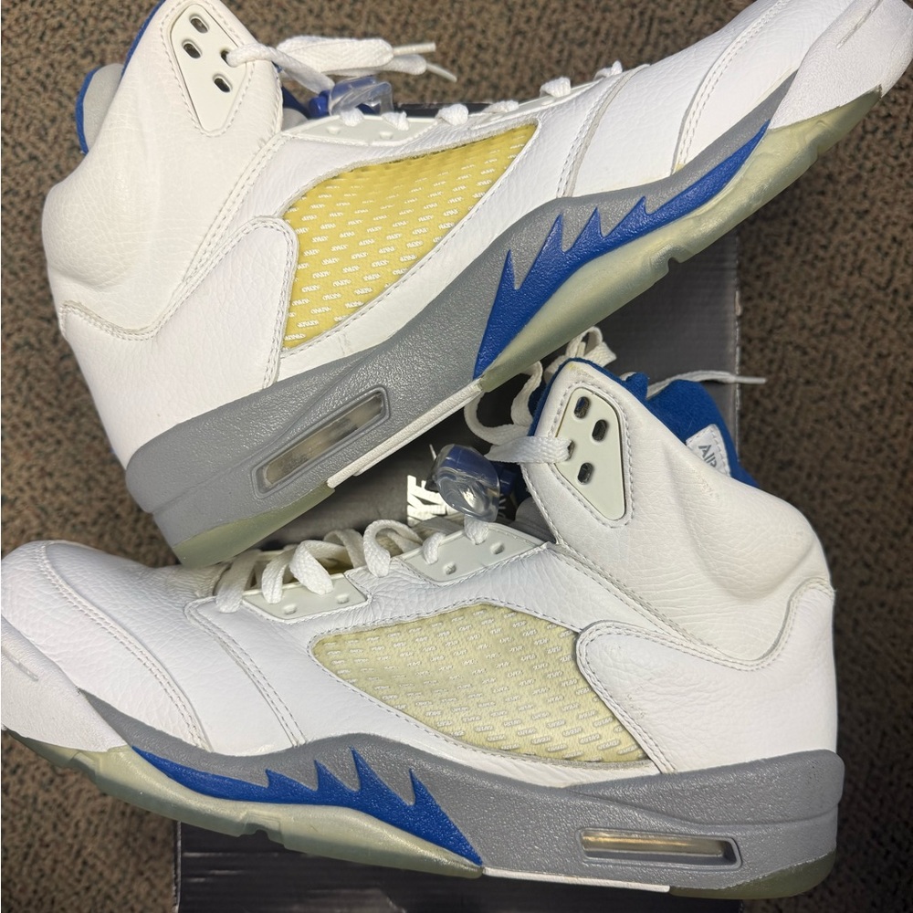 Jordan 5 Retro Stealth - Sneakers White Blue Yellow